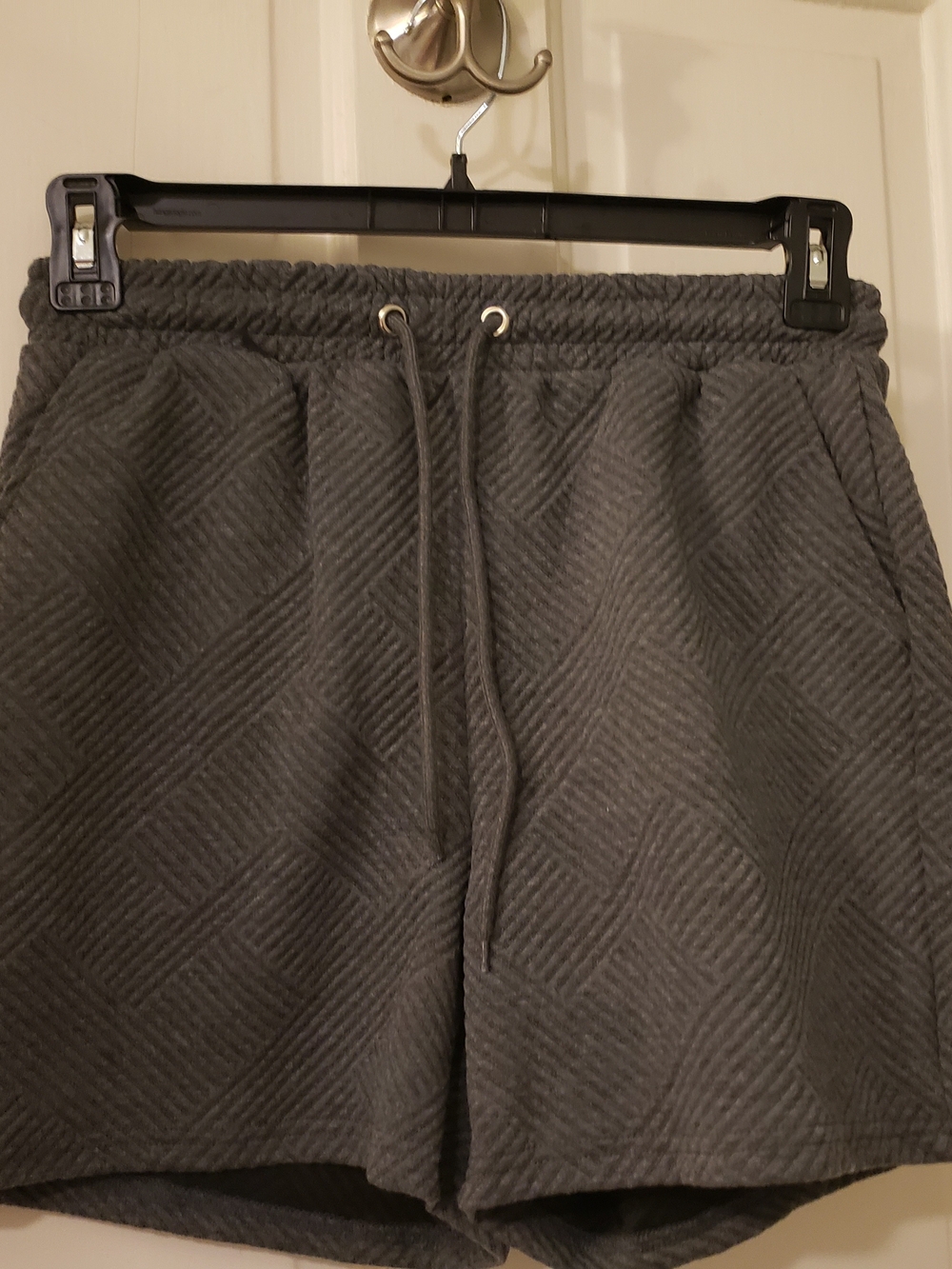 Women's Gray Quilted Drawstring Shorts